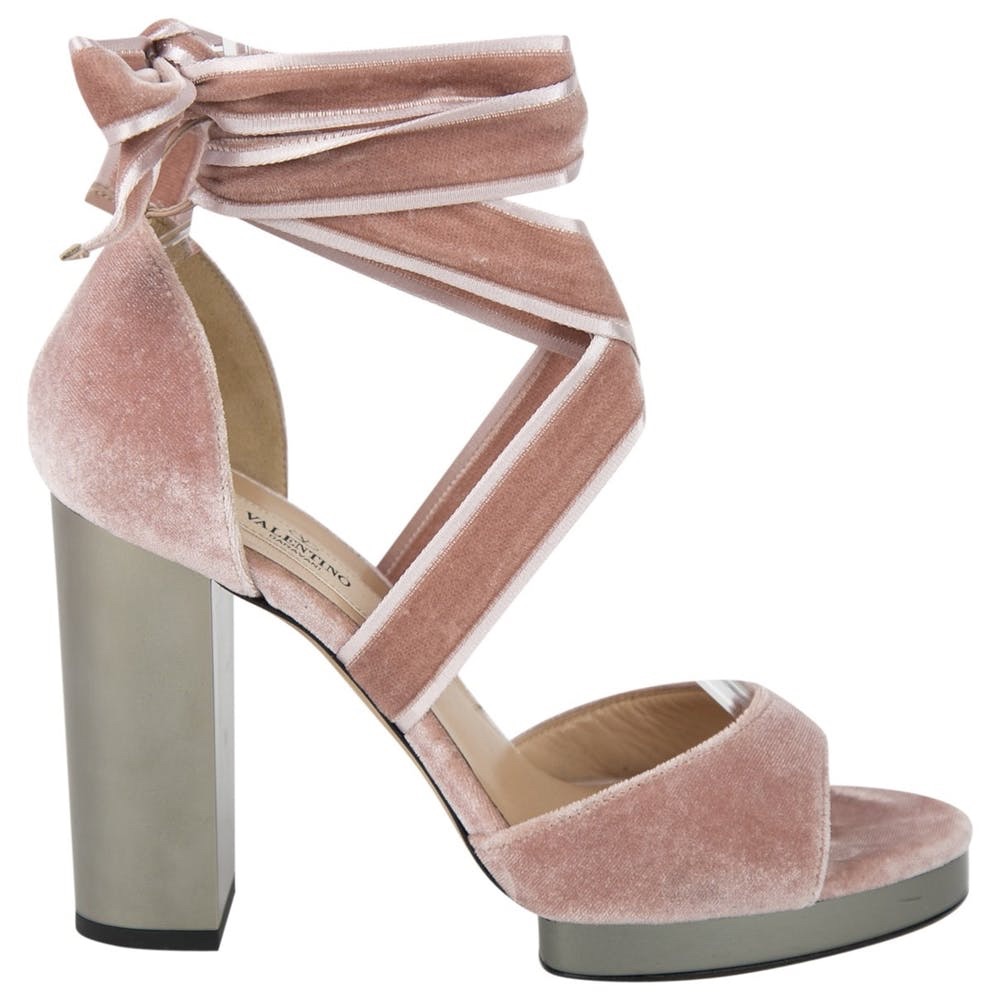 Valentino Suede Wrap Heels